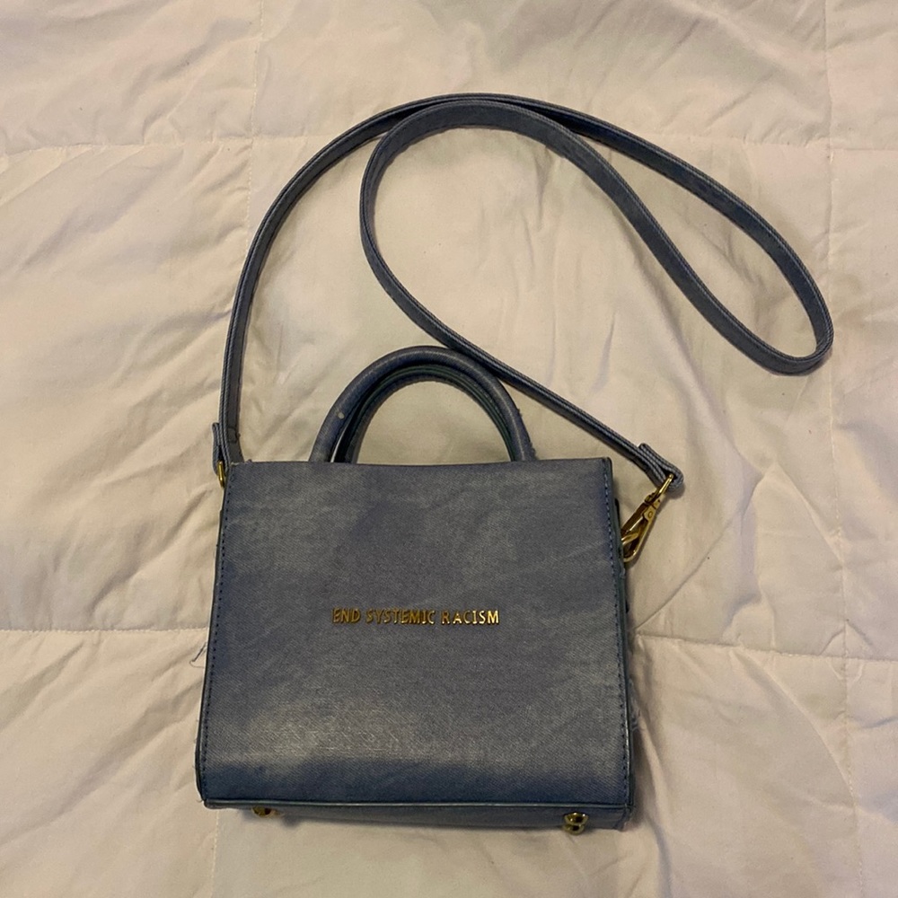 Brandon Blackwood Coated Denim Crossbody Bag